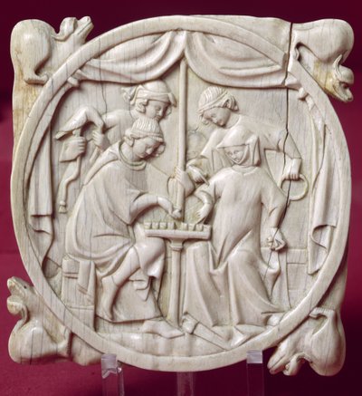 Mirror case depicting a game of chess, c.1300 by French School