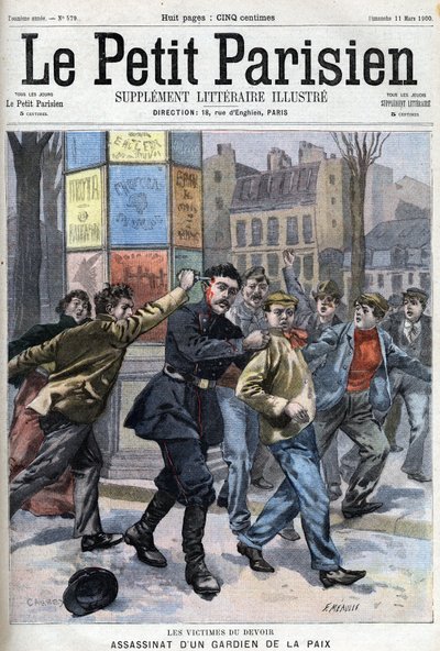 Miscellaneous fact: Assassination of a peacekeeper in Paris rue Vergniaud in 1900 - in 