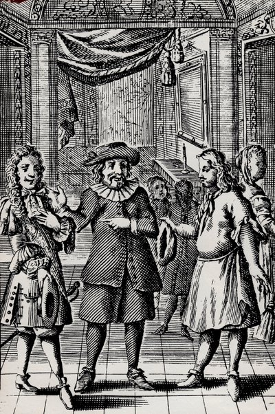 Miser, engraving from Moliere