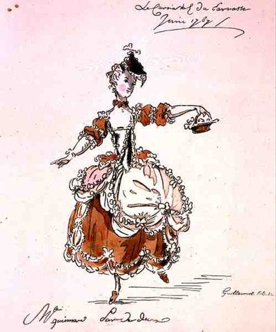Miss Guimard as Terpsichore, in a libretto by Louis Fuzelier composed by Mondonville, facsimile by A. Guillaumot Fils by French School