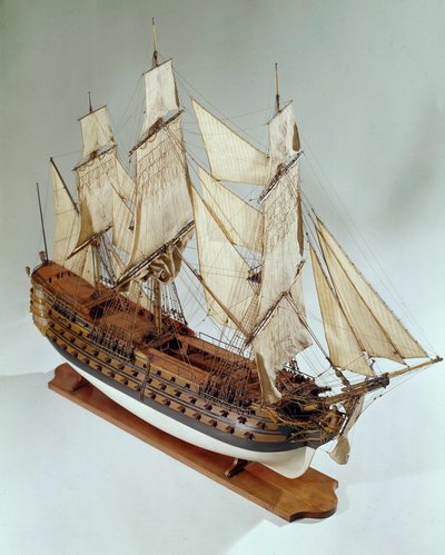 Model of the Royal Louis, frigate of the French navy by French School