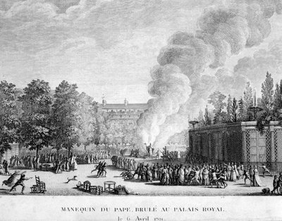 Model of the Pope Burned at the Royal Palace, April 6 by French School
