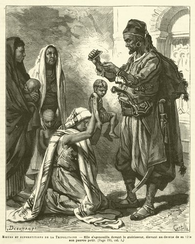 Customs and Superstitions of Tripolitania (engraving) by French School