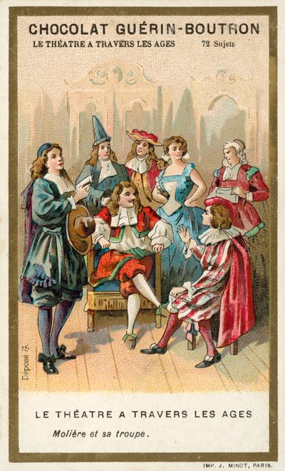 Moliere and his troupe of actors by French School
