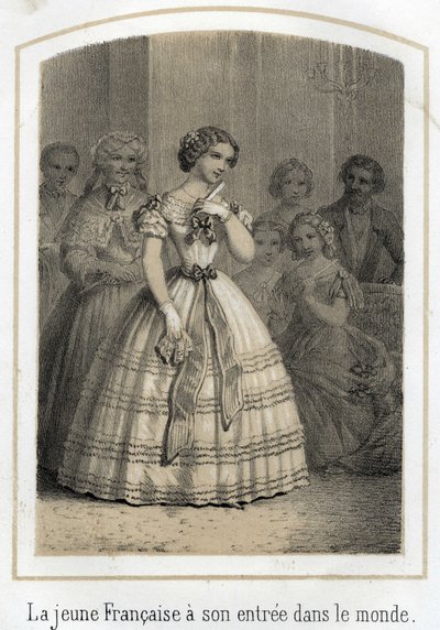 Society: the young French woman makes her entry into the world. She