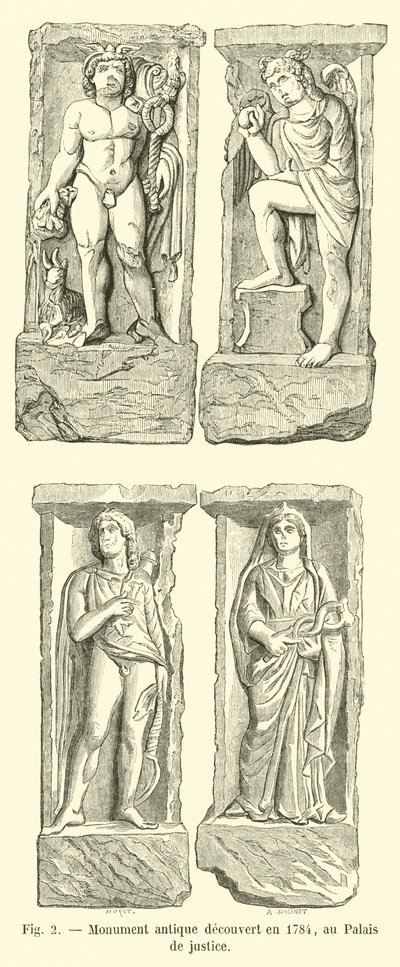 Ancient monument discovered in 1784, at the Palace of Justice by French School