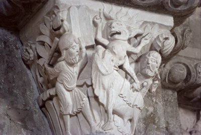Moses and the Golden Calf, capital relief, c.1130 by French School