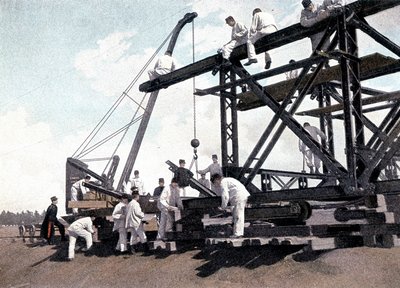 Mounting a railway bridge - in “Military Album - Genie” by French School