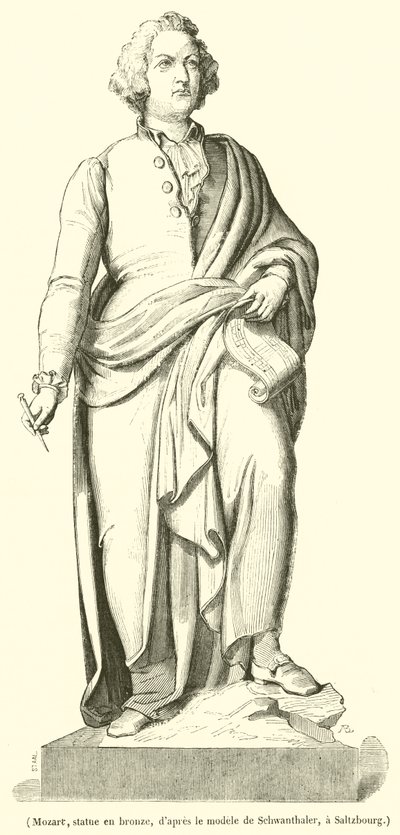 Mozart, bronze statue by French School