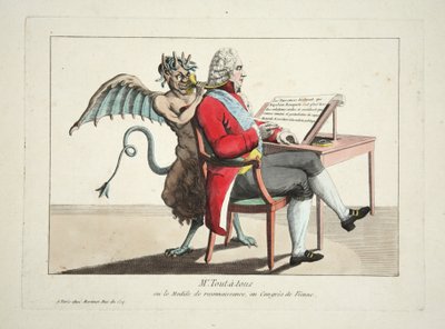 Mr. Tout-a-tous ou le Modele de Reconnaissance, au Congres de Vienne, pub. 1815 by French School