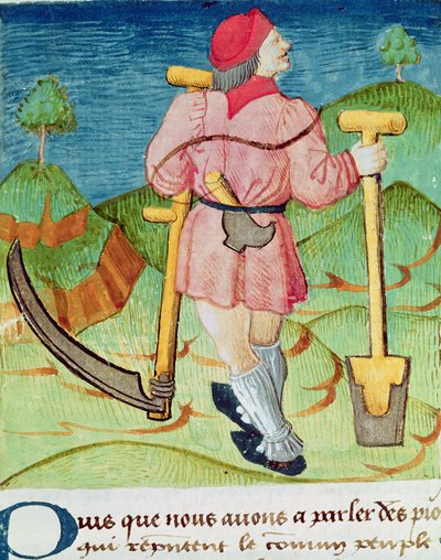 The Labourer, from Le Livre des echecs moralises, by Jacques de Cessoles by French School