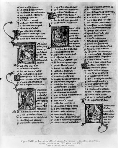 Fables by Marie de France (fl.12th Century), from an Anthology of French Poems, c.1280-90 by French School
