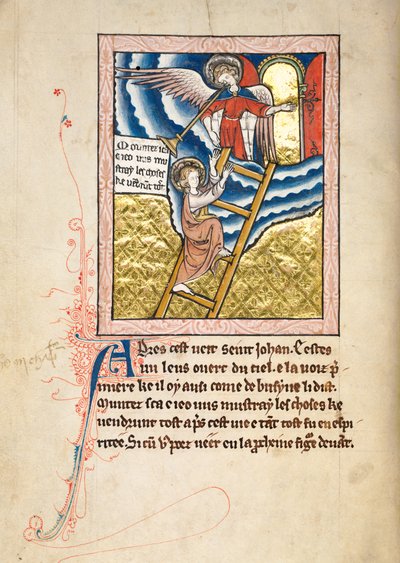 Commentary on the Apocalypse of St John, late 13th century (Ms65 f12v) by French School