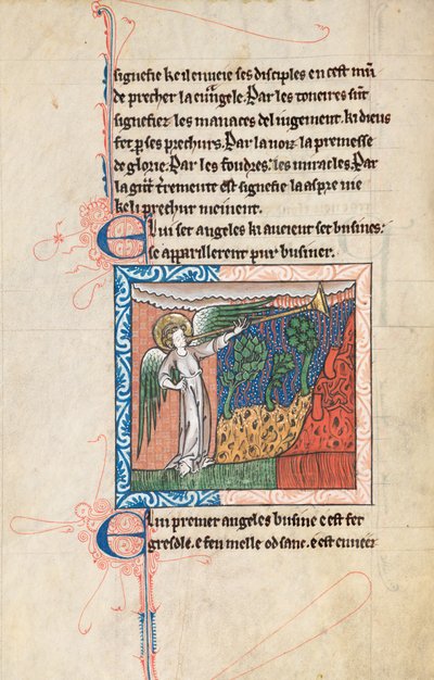 Commentary on the Apocalypse of St John, late 13th century (Ms65 f27v) by French School