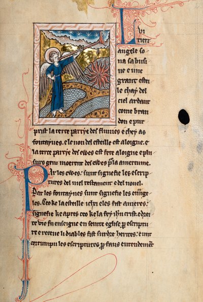 Commentary on the Apocalypse of St John, late 13th century (Ms65 f29r) by French School