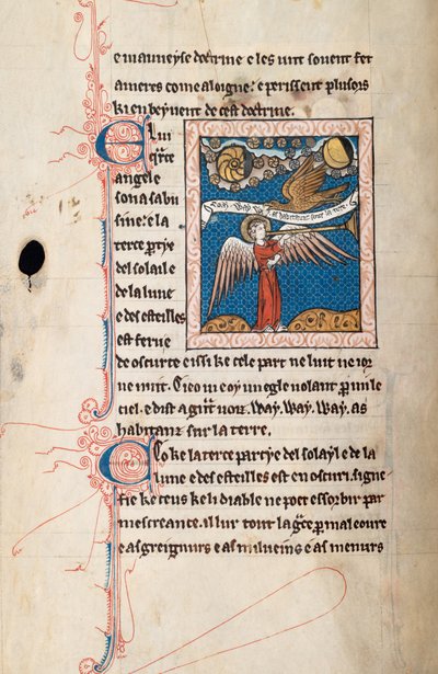 Commentary on the Apocalypse of St John, late 13th century (Ms65 f29v) by French School