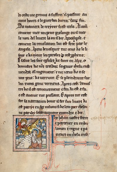 Commentary on the Apocalypse of St John, late 13th century (Ms65 f3r) by French School
