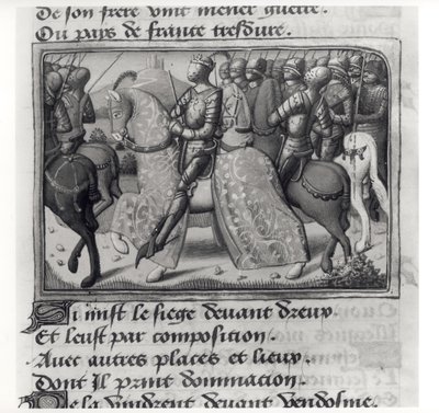 Charles VII and Joan of Arc at the Siege of Dreux, from Les Vigiles de Charles VII by Martial d