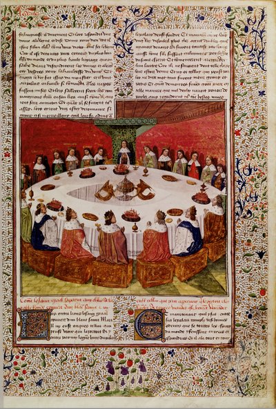 Apparition of the Holy Grail, from the Queste del Saint Graal, c.1470 by French School