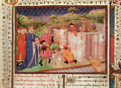 Construction of a Castle from Gouvernement des Rois et des Princes by French School