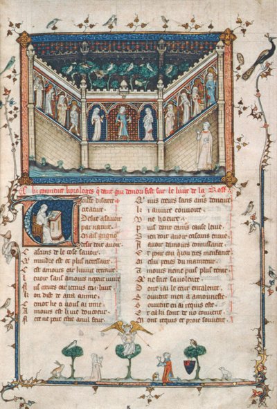 Ms 101 fol.5 Le Roman de la Rose by French School