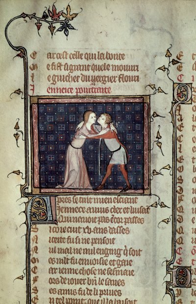 Youth and Love Embracing by French School