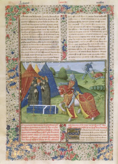 Lancelot Killing Sir Agravain by French School