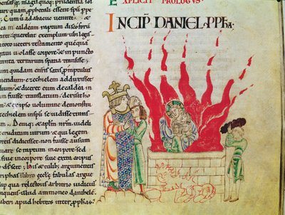 The Children in the Furnace, from the Bible of Etienne Harding by French School