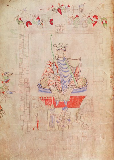 King David in Majesty in the Centre of Jerusalem by French School