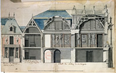 Cross-section of a Wing of the Chateau de Versailles Constructed by Louis Le Vau by French School