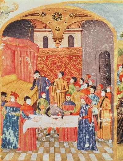 Ms 1335 f.219 Dissection of the body of Alexander the Great, from Vie d