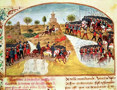 How Alexander the Great (356-323 BC) Crossed the Tigris and the Euphrates by French School