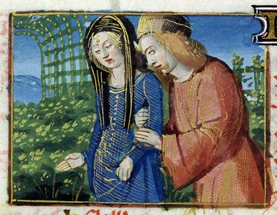 May: Courting Couple, from a Book of Hours by French School