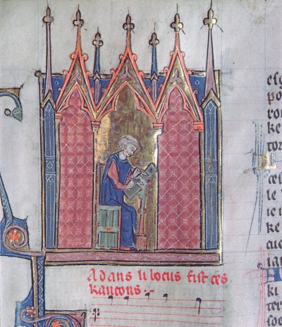Ms 139 fol.142v Adam de la Halle, from the Chansonnier dArras by French School