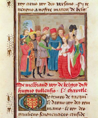 Marriage Scene from the Histoire des Nobles Princes de Hainaut by Jacques de Guise by French School