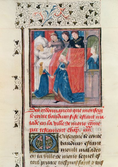 Final Illness of Count Baldwin V of Hainault by French School