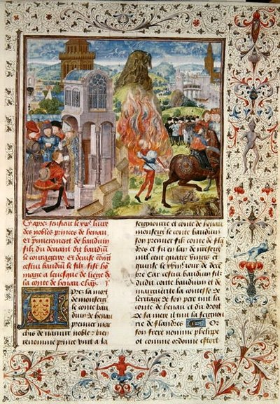 The Succession of Baldwin VI after the Death of His Father, Histoire des Nobles Princes de Hainaut, by Jacques de Guise by French School