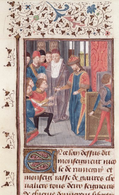 Appointment of Two Knights, from the Histoire des Nobles Princes de Hainaut, by Jacques de Guise by French School