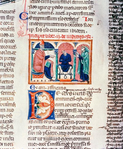 A Judgement, from the Decrets de St. Gregoire IX by French School