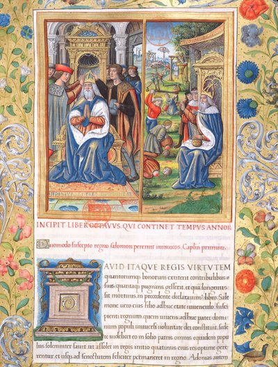Illustration from Book VIII (From the Death of David to the Death of Ahab), Chapter 1 of the Antiquities of the Jews (Antiquitates Judaicae) by Flavius Josephus - How Solomon, when he by French School