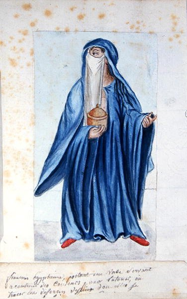 Egyptian Woman Holding a Vase Containing Tattoo Pigments by French School