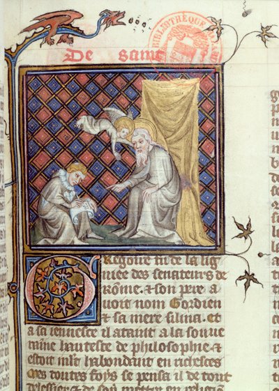 St. Gregory, from Legenda Sanctorum Aurea by Jacques de Voragine, c.1370 by French School