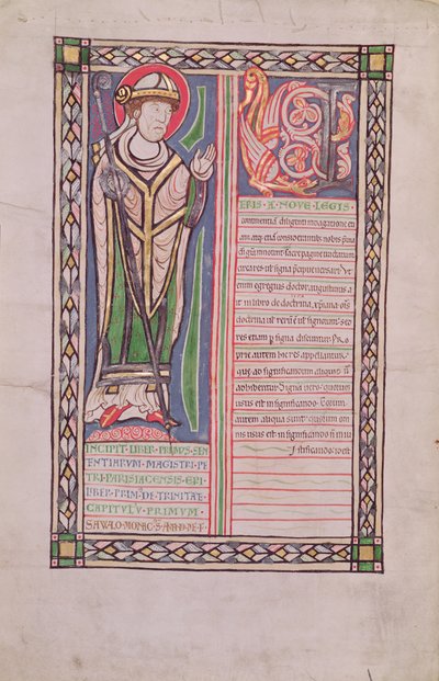 Pierre Lombard Bishop of Paris, from the Liber Quatuor Sententiarum (Book of Sentences), c.1160 by French School