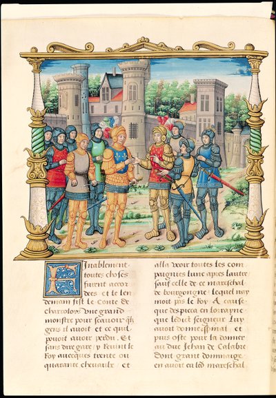 The Treaty of Conflans between Louis XI and Charles the Bold, Duke of Burgundy, from the Memoirs of Philippe of Commines by French School