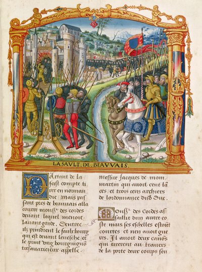 Siege of Beauvais by Charles le Temeraire, Duke of Burgundy, from the Memoirs of Philippe of Commines by French School