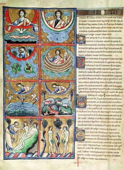 The Creation of the World, from the Souvigny Bible by French School