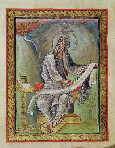 St. John the Evangelist, from the Ebbo Gospels, c.816-835 by French School