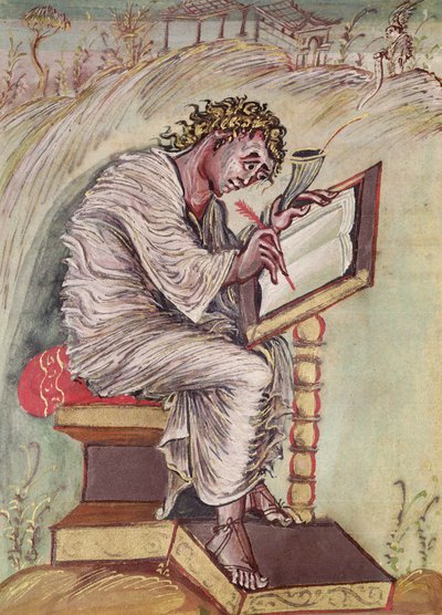 St. Matthew, from the Ebbo Gospels, c.816-835 by French School