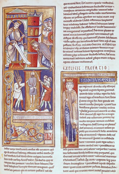 Esther and Ahasuerus and the Hanging of Haman, from the Souvigny Bible by French School