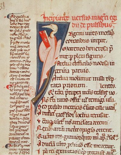 A bird holding a book by Gilles de Corbeil from 
